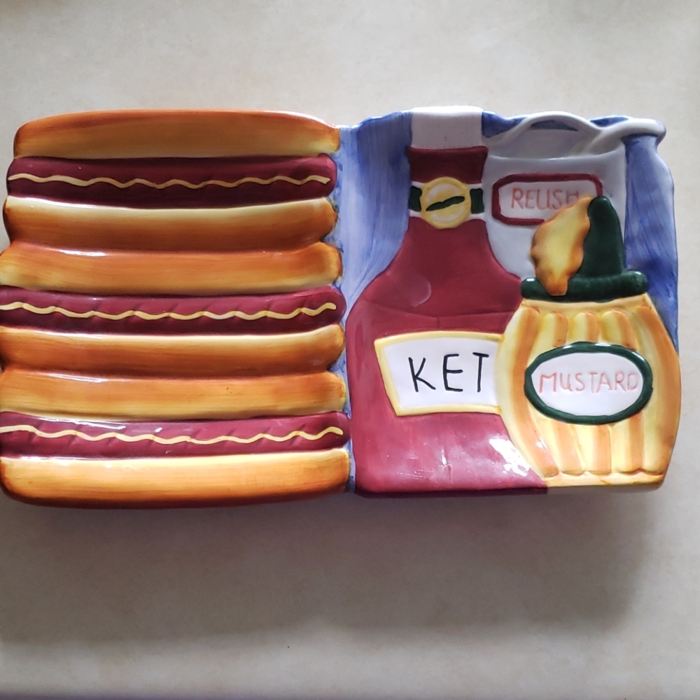 Hand painted relish tray